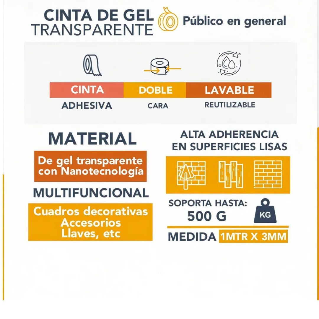 CINTA ADHESIVA DOBLE CARA