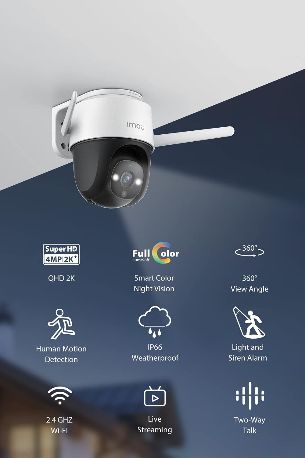 CAMARA PROFESIONAL 4MG WIFI TIPO DOMO 360 IMOU FULL COLOR