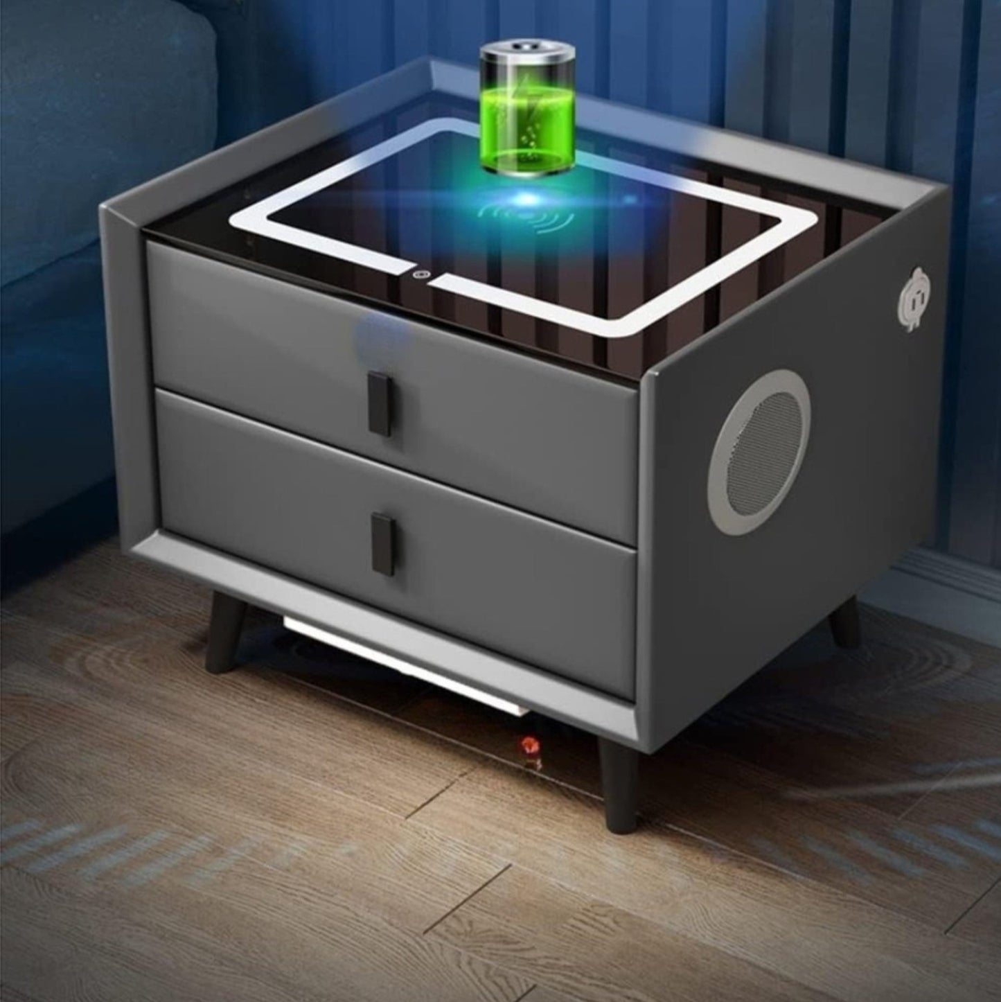 MESA DE NOCHE CON CARGADOR INALÁMBRICO Y ALTAVOZ