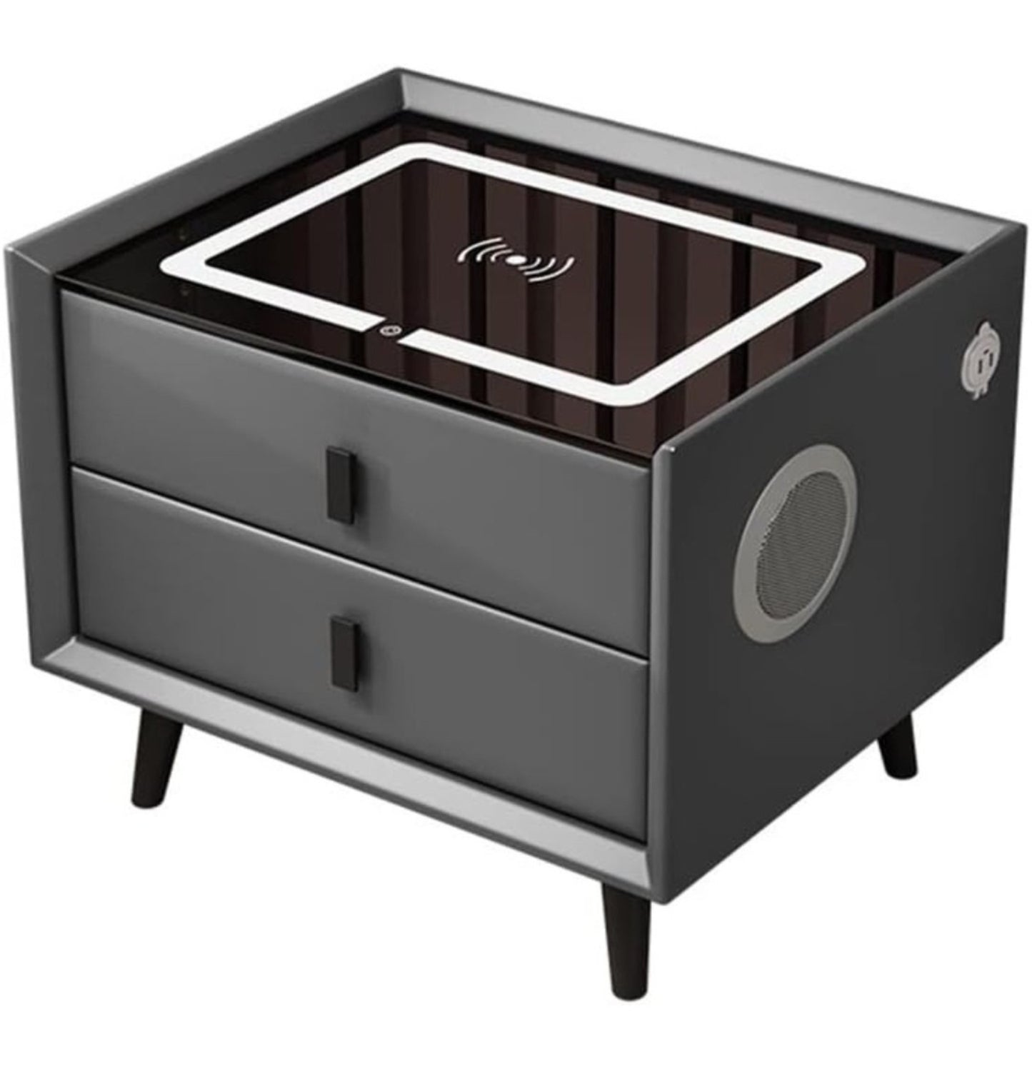 MESA DE NOCHE CON CARGADOR INALÁMBRICO Y ALTAVOZ