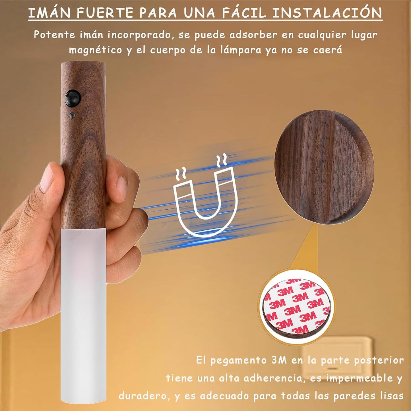 LÁMPARA CON SENSOR DE MOVIMIENTO DE PARED Y PORTÁTIL