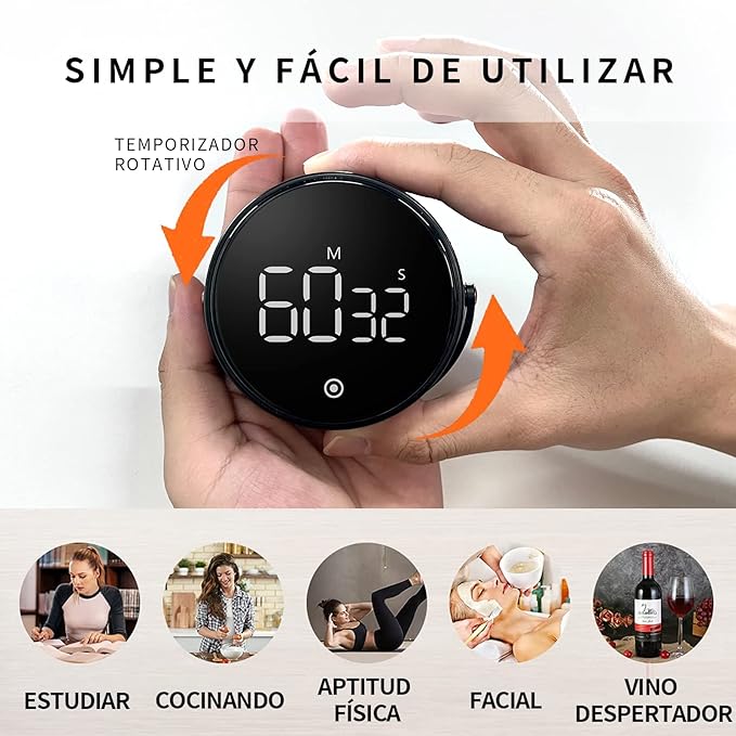 TEMPORIZADOR DIGITAL MAGNÉTICO CON PANTALLA LED