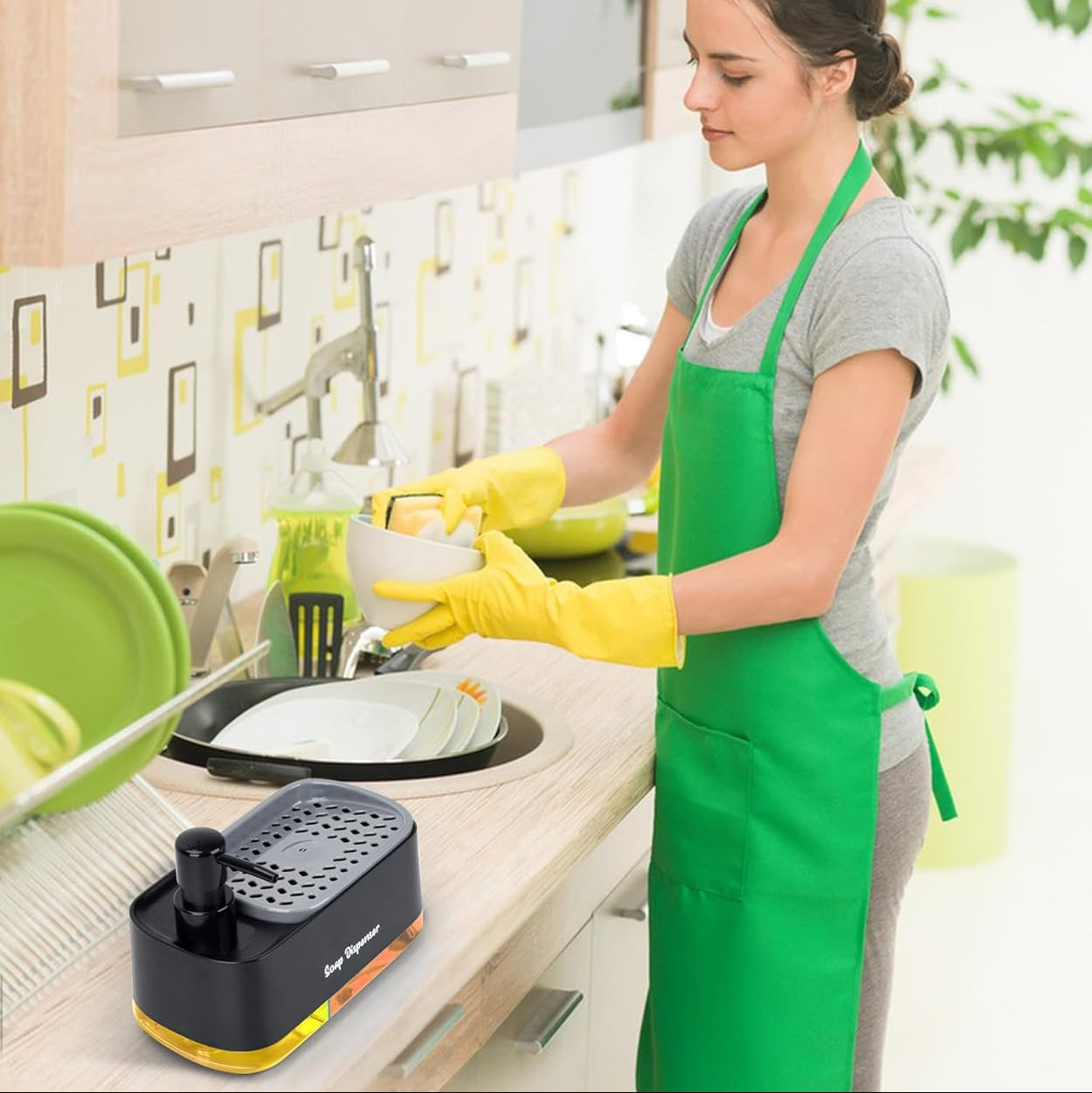 DISPENSADOR DE JABÓN 2 EN 1