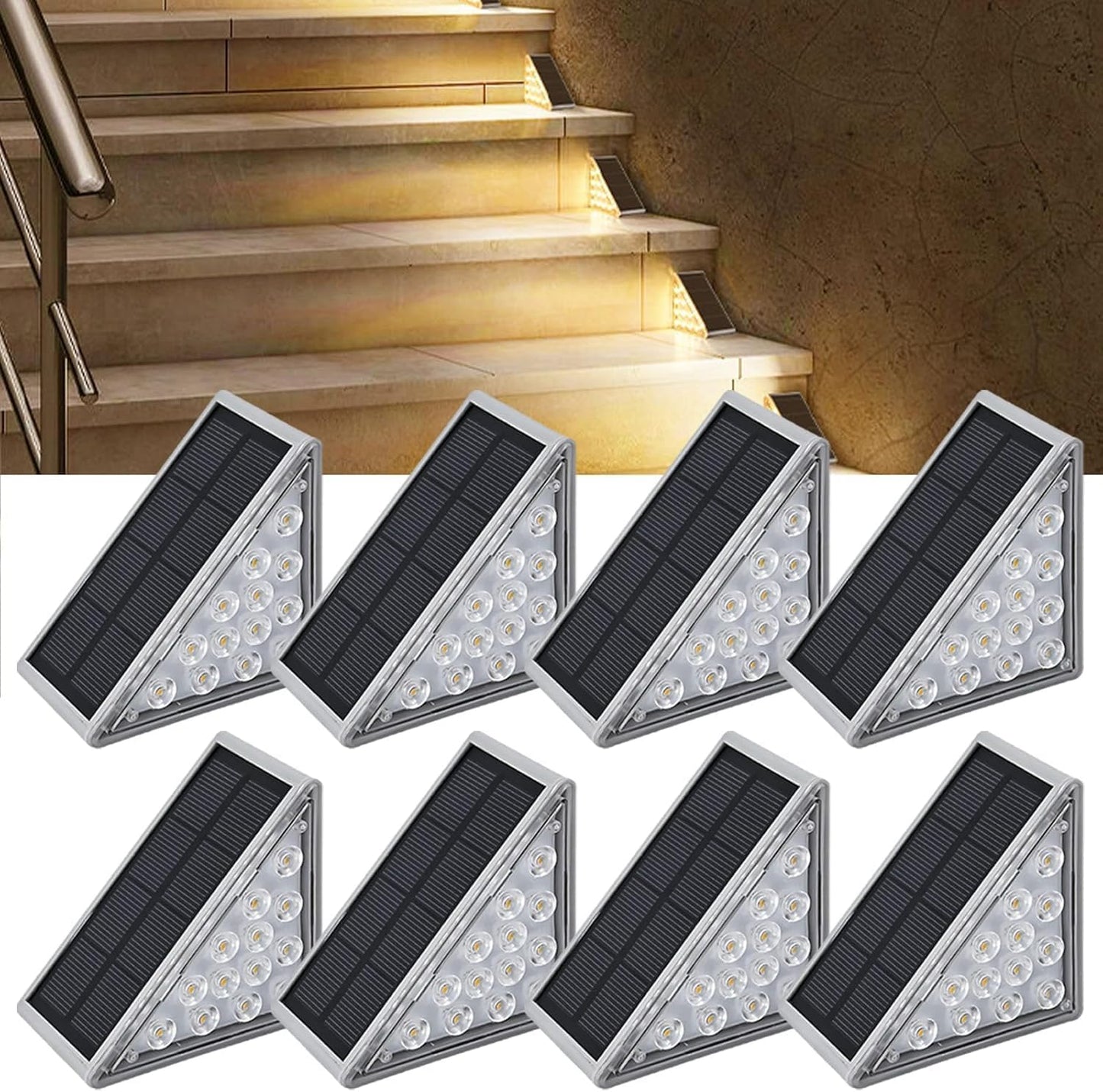 LAMPARA SOLAR PARA ESCALERAS TRIANGULAR (2PCS)