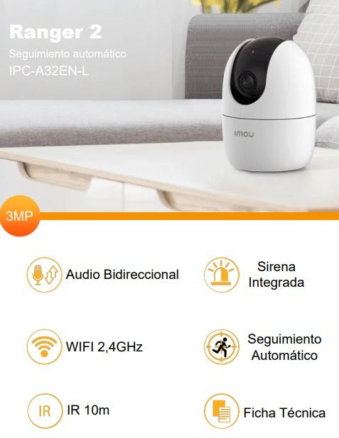 CÁMARA DE VIGILANCIA PROFESIONAL 3MP WIFI IMOU CON DETECCIÓN DE MOVIMIENTO