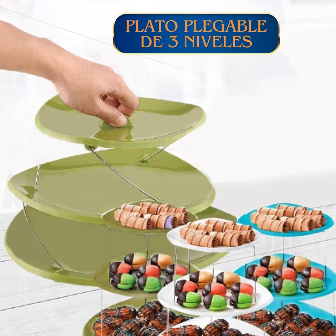 BANDEJA PARA SNACKS 3 NIVELES