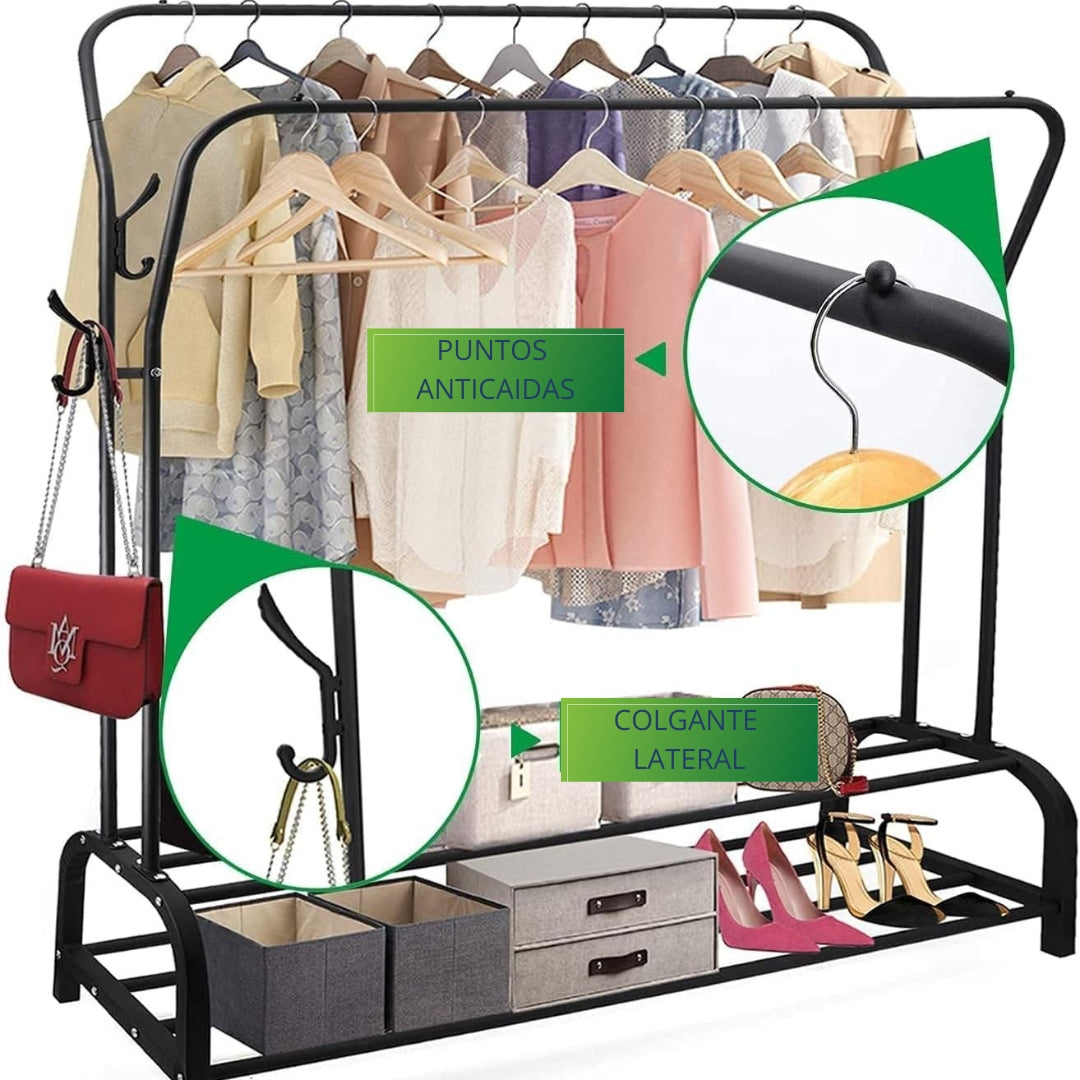 PERCHERO ORGANIZADOR DE CAMISAS Y ZAPATOS 3 EN 1