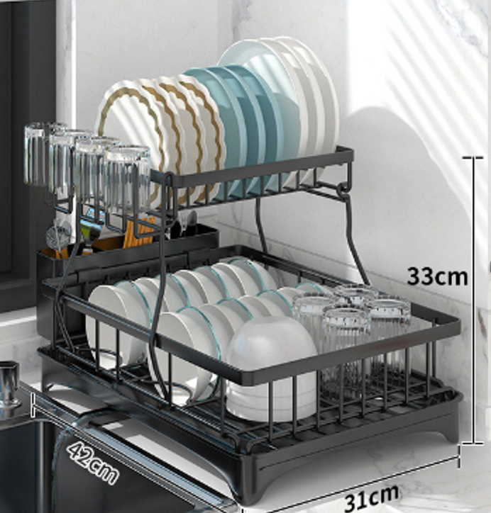 ESCURRIDOR DE PLATOS Y VASOS DOBLE NIVEL