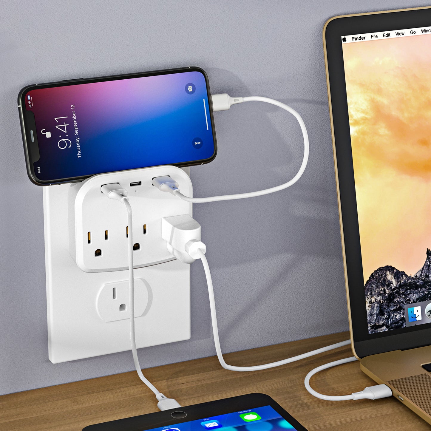 ENCHUFE INALÁMBRICO CON USB & TIPO C