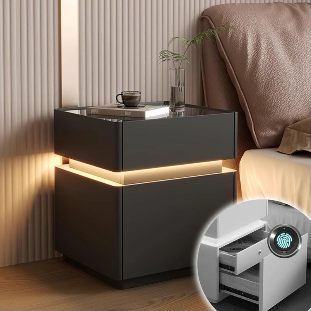MESA DE NOCHE CON CARGADOR INALÁMBRICO Y ALTAVOZ