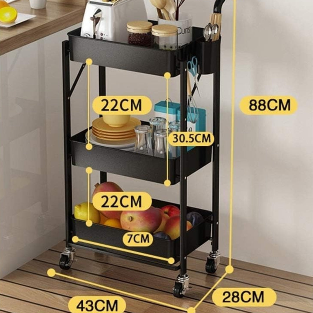 VERDULERO DE 3 NIVELES CON RODINES