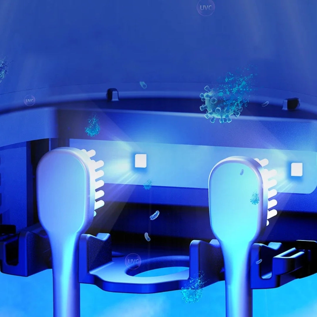 DISPENSADOR ANTIGÉRMENES PARA CEPILLO DE DIENTES UV
