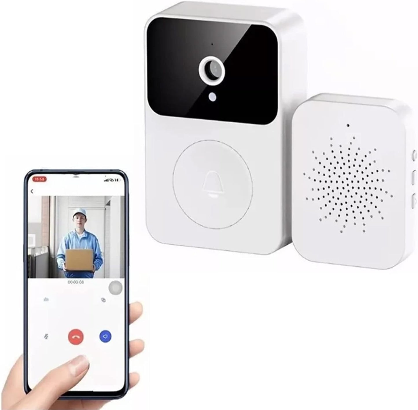 TIMBRE CON CAMARA INALAMBRICO PARA EXTERIORES WIFI