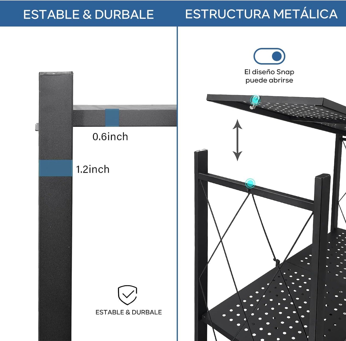 ESTANTE MULTIUSO PLEGABLE DE 4 NIVELES