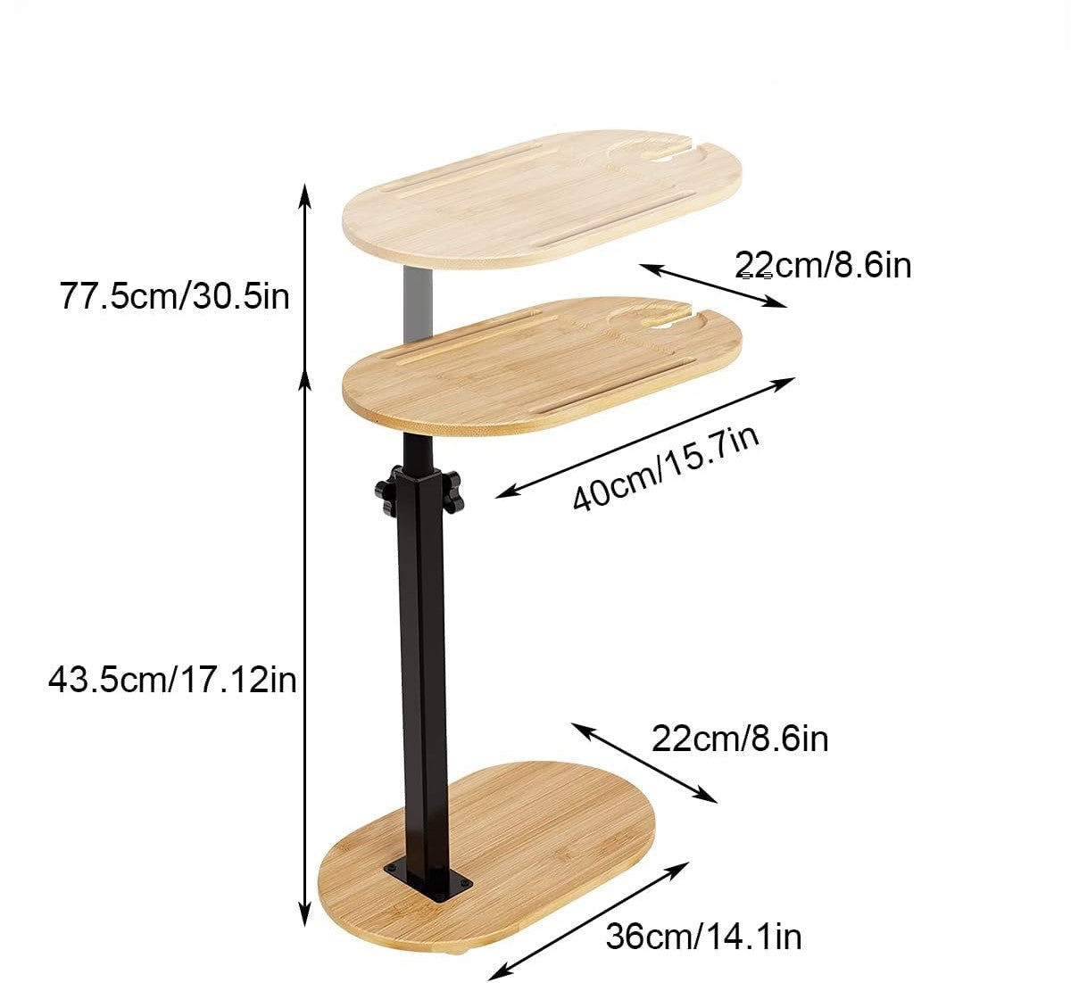 MESA DE NOCHE CON ALTURA AJUSTABLE