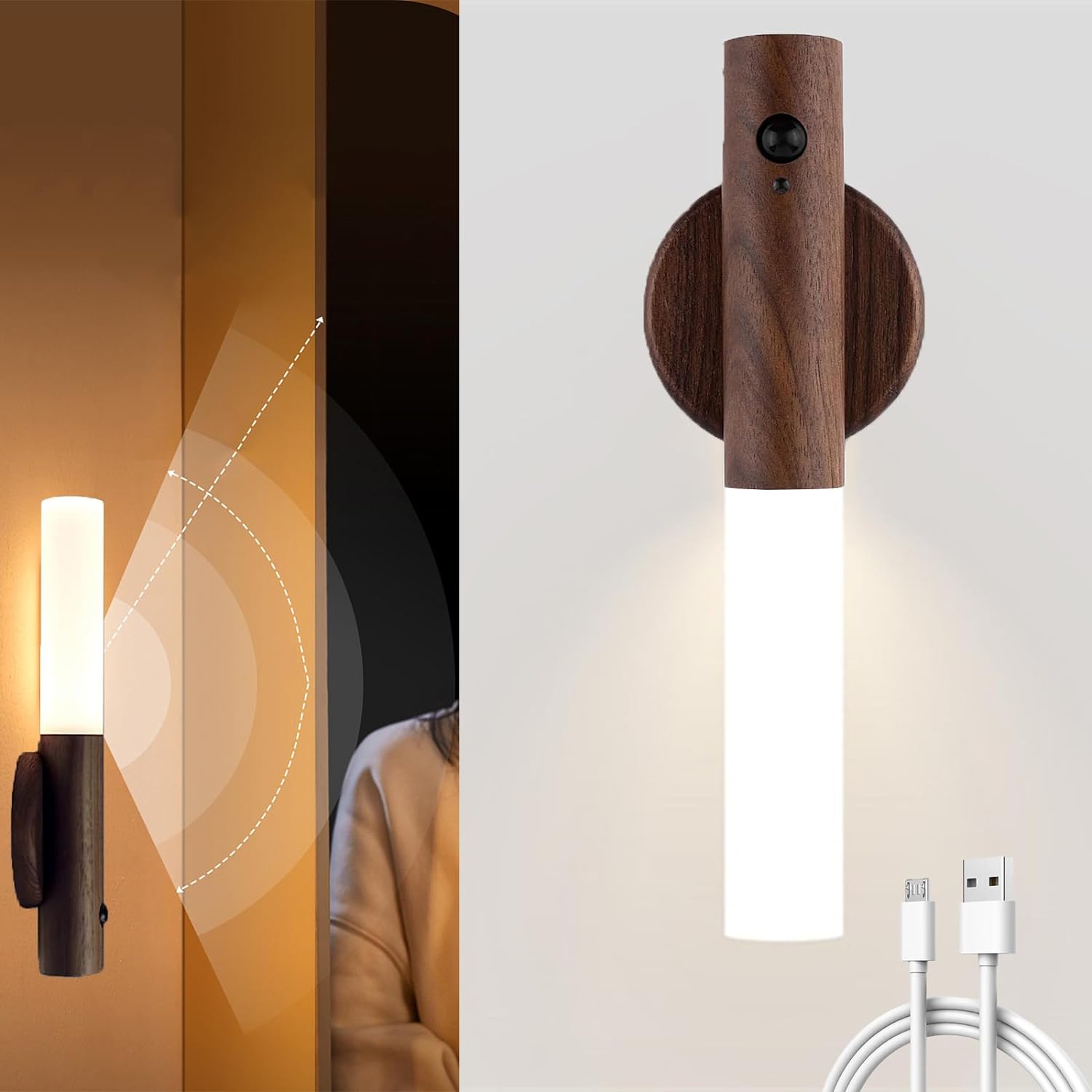 LÁMPARA CON SENSOR DE MOVIMIENTO DE PARED Y PORTÁTIL
