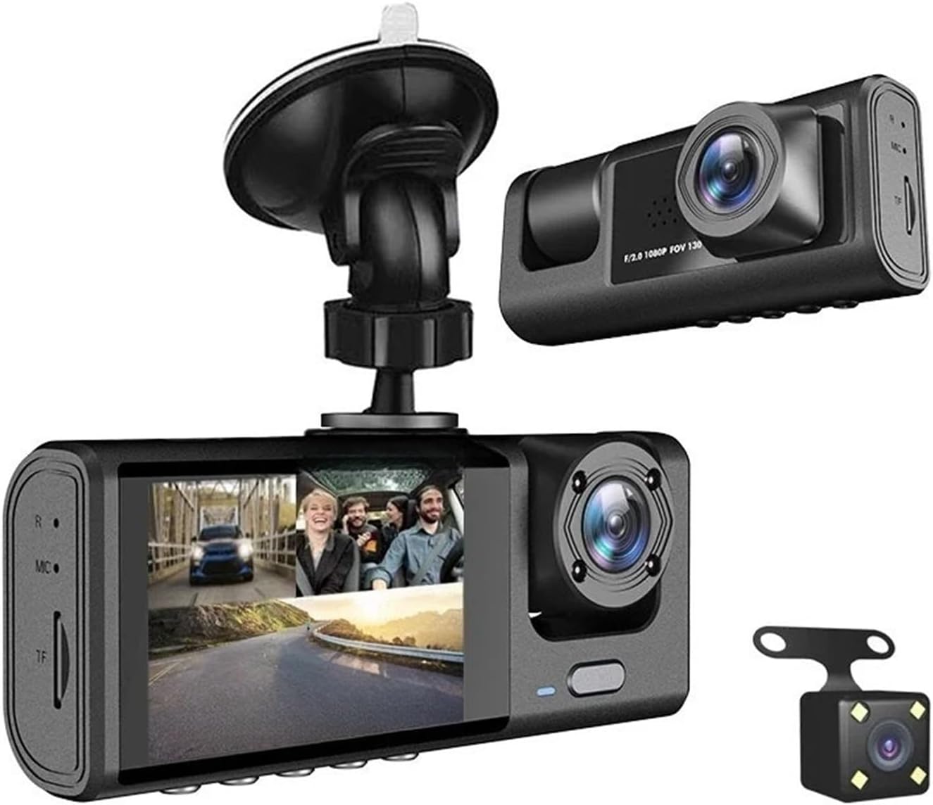 CAMARA TRIPLE LENTE PARA VEHICULO 1080P