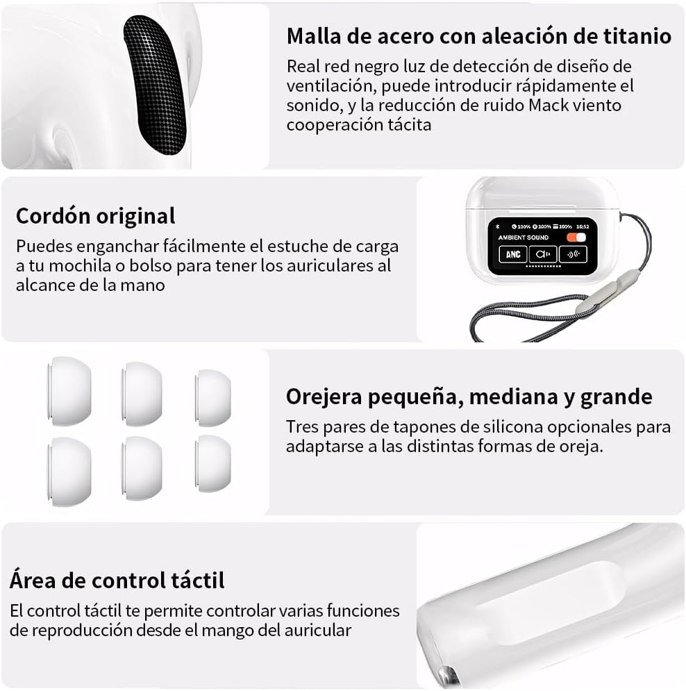 AUDIFONOS AIRPODS CON PANTALLA TACTIL