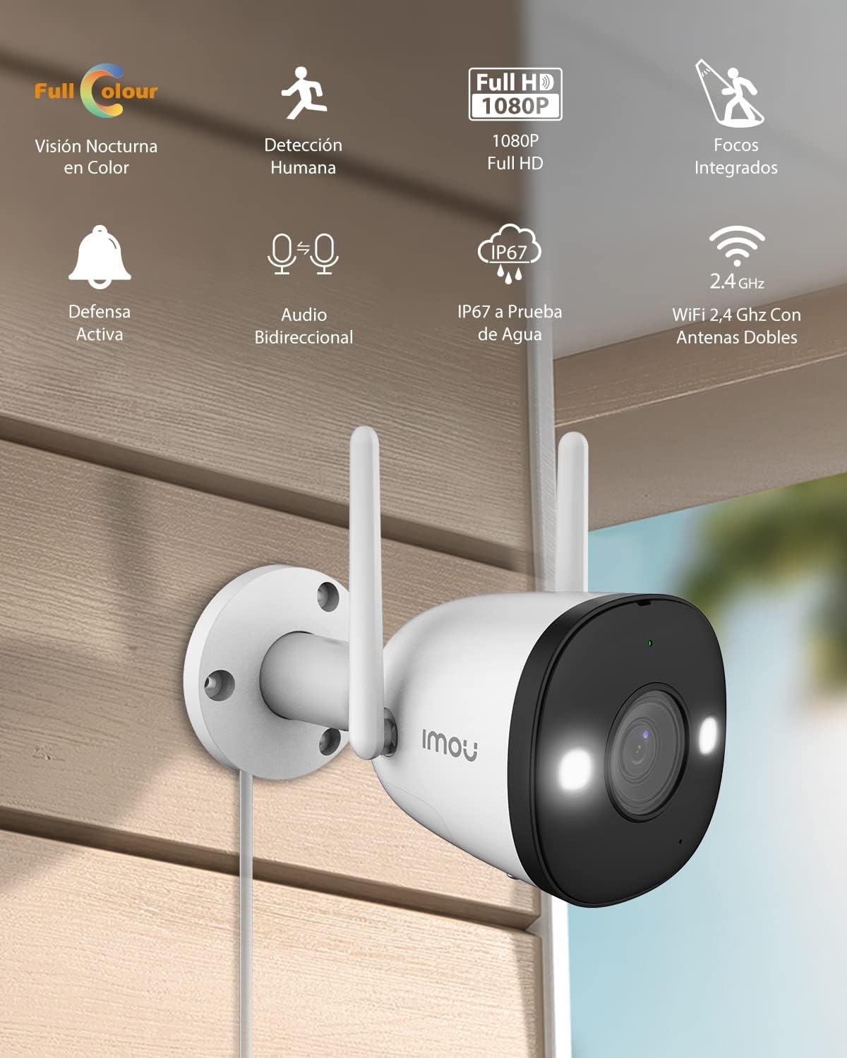 CAMARA DE VIGILANCIA PROFESIONAL 4MP WIFI CON DETECCIÓN DE MOVIMIENTO IMOU BULLET 2 (INCLUYE MEMORIA 64GB)