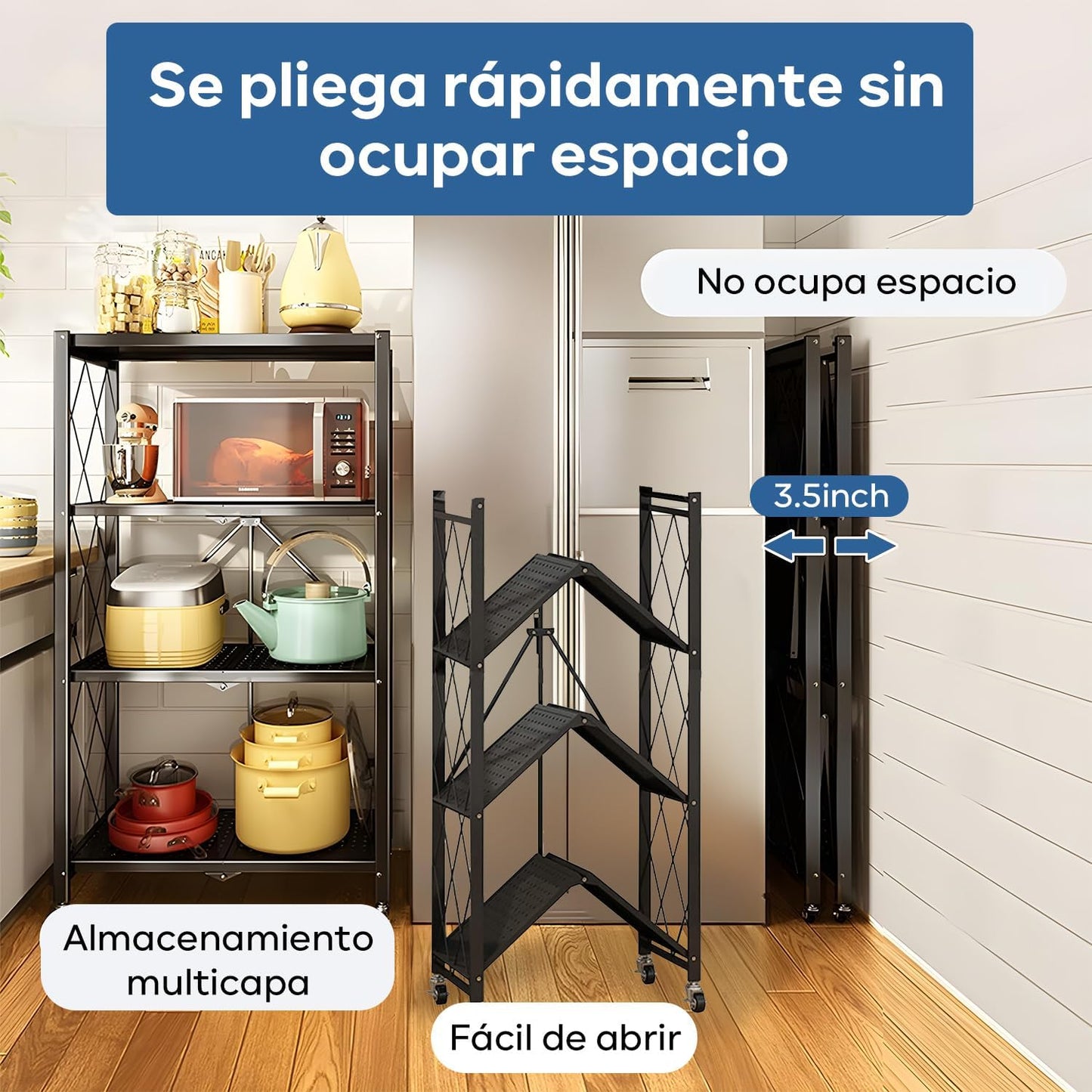 ESTANTE MULTIUSO PLEGABLE DE 4 NIVELES