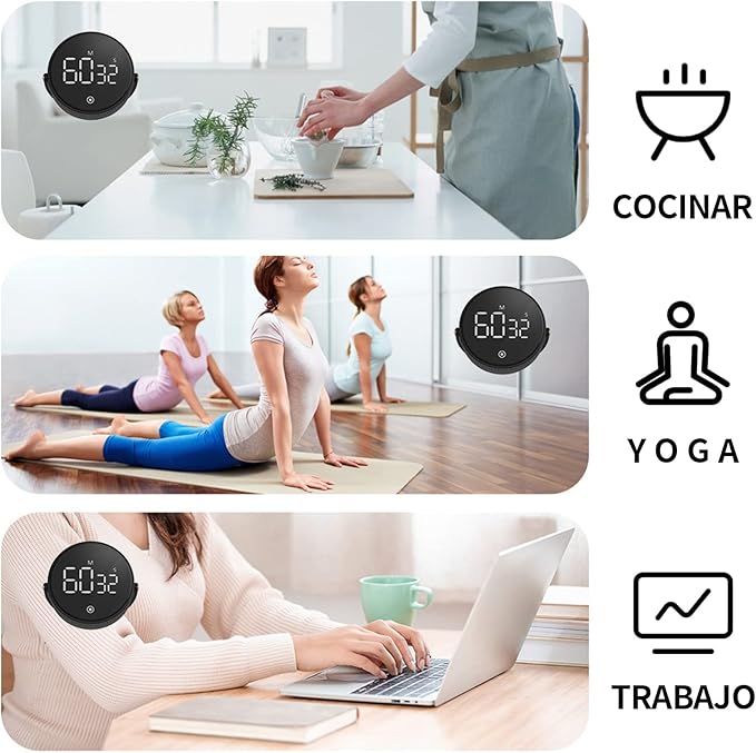 TEMPORIZADOR DIGITAL MAGNÉTICO CON PANTALLA LED