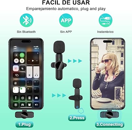 MICRÓFONO INÁLAMBRICO ANDROID/ IPHONE TIPO C