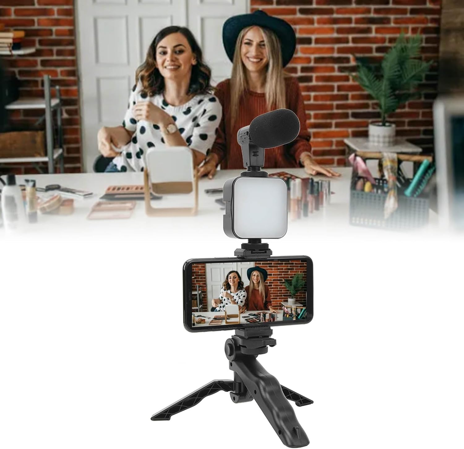 KIT DE VIDEO CON MICRÓFONO Y LUZ