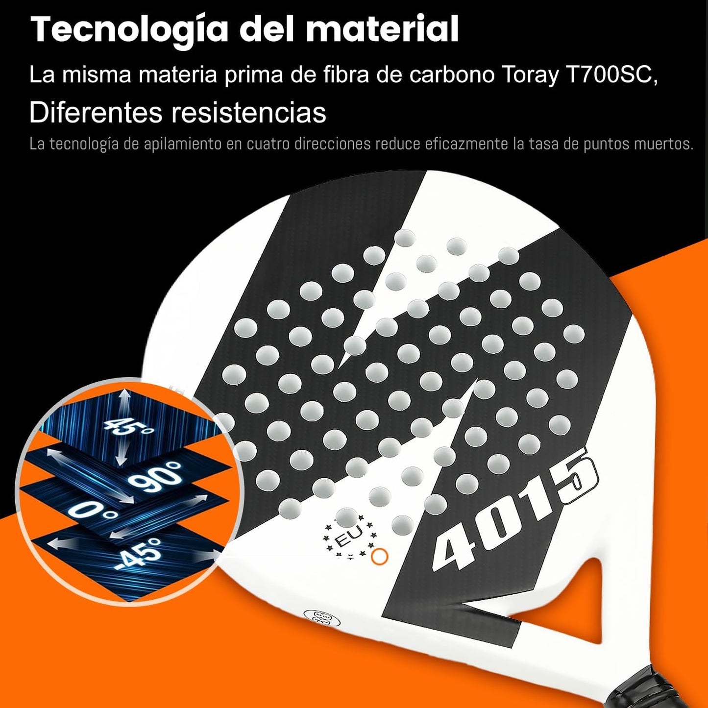 Raqueta de Pádel de Fibra de Carbono