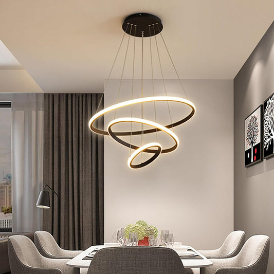 LAMPARA LED MODERNA DE 3 ANILLOS