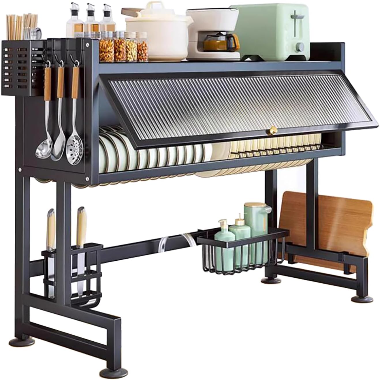 ESCURRIDOR DE PLATOS GRANDE MULTIFUNCIONAL PARA COCINA