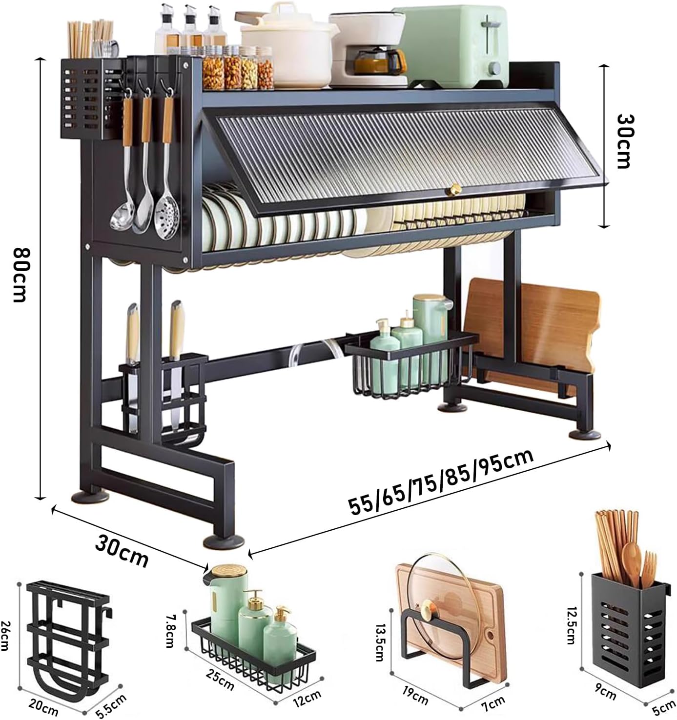 ESCURRIDOR DE PLATOS GRANDE MULTIFUNCIONAL PARA COCINA