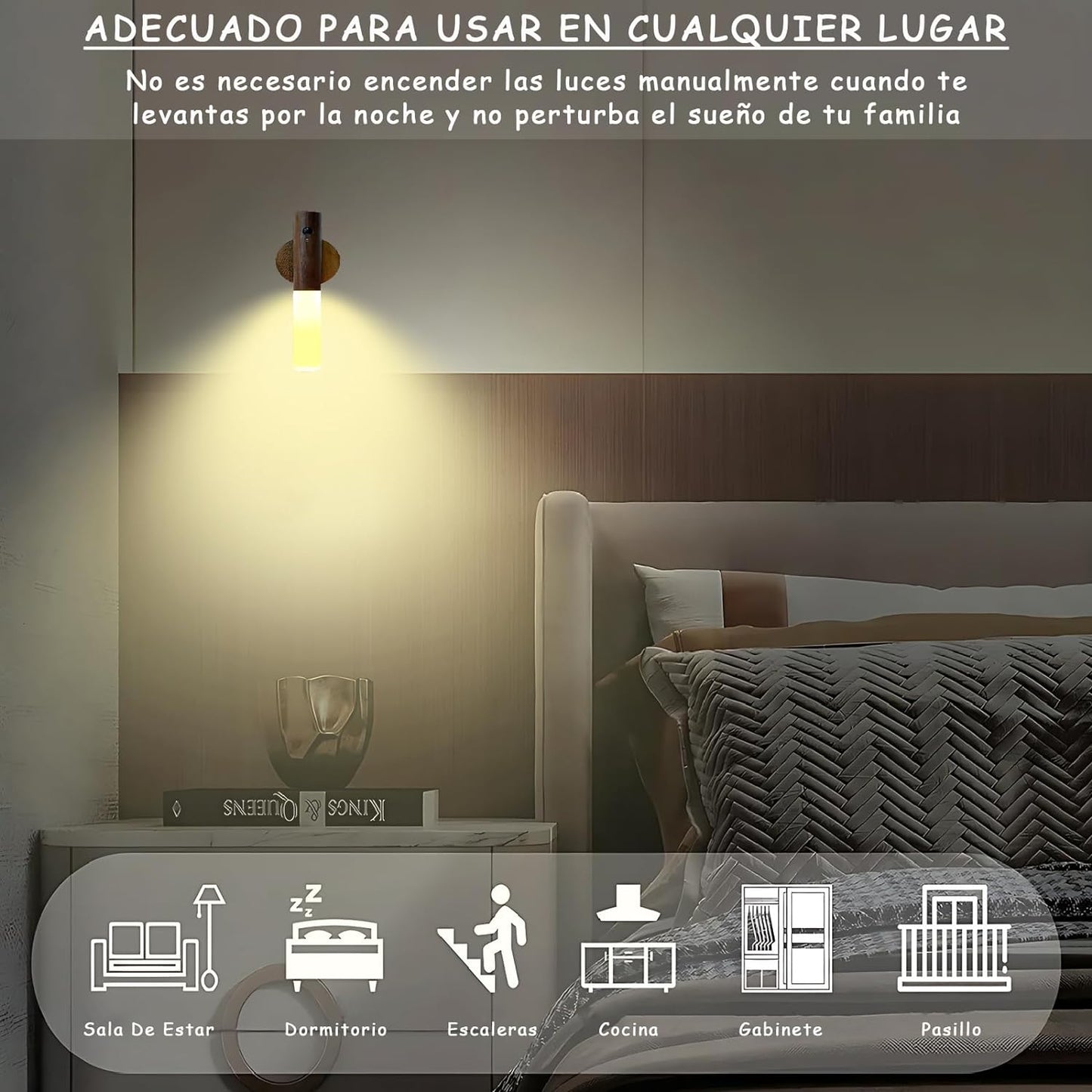 LAMPARA CON SENSOR DE MOVIMIENTO DE PARED Y PORTÁTIL