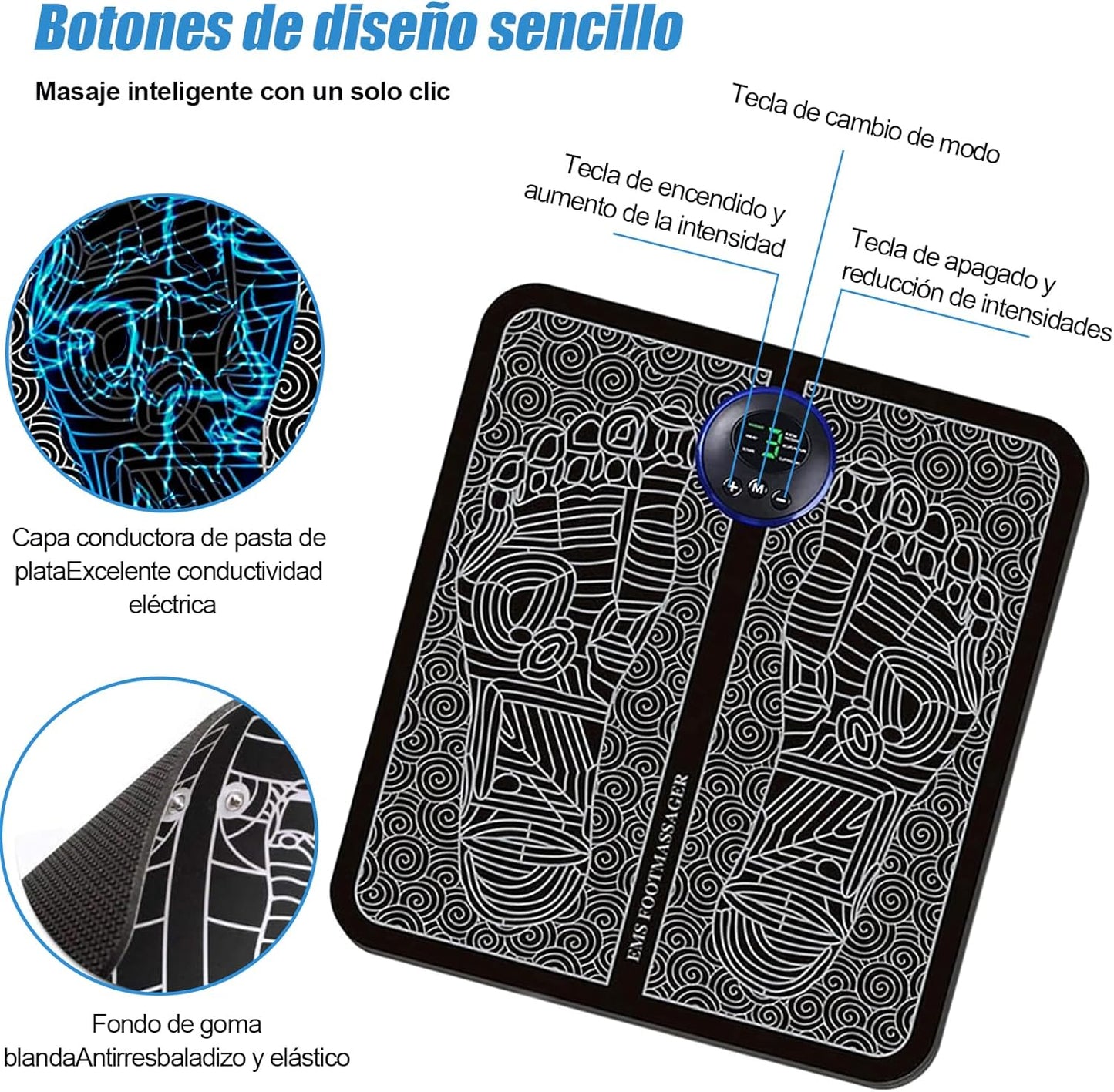 ALMOHADILLA DE MASAJE PARA PIES ELÉCTRICA