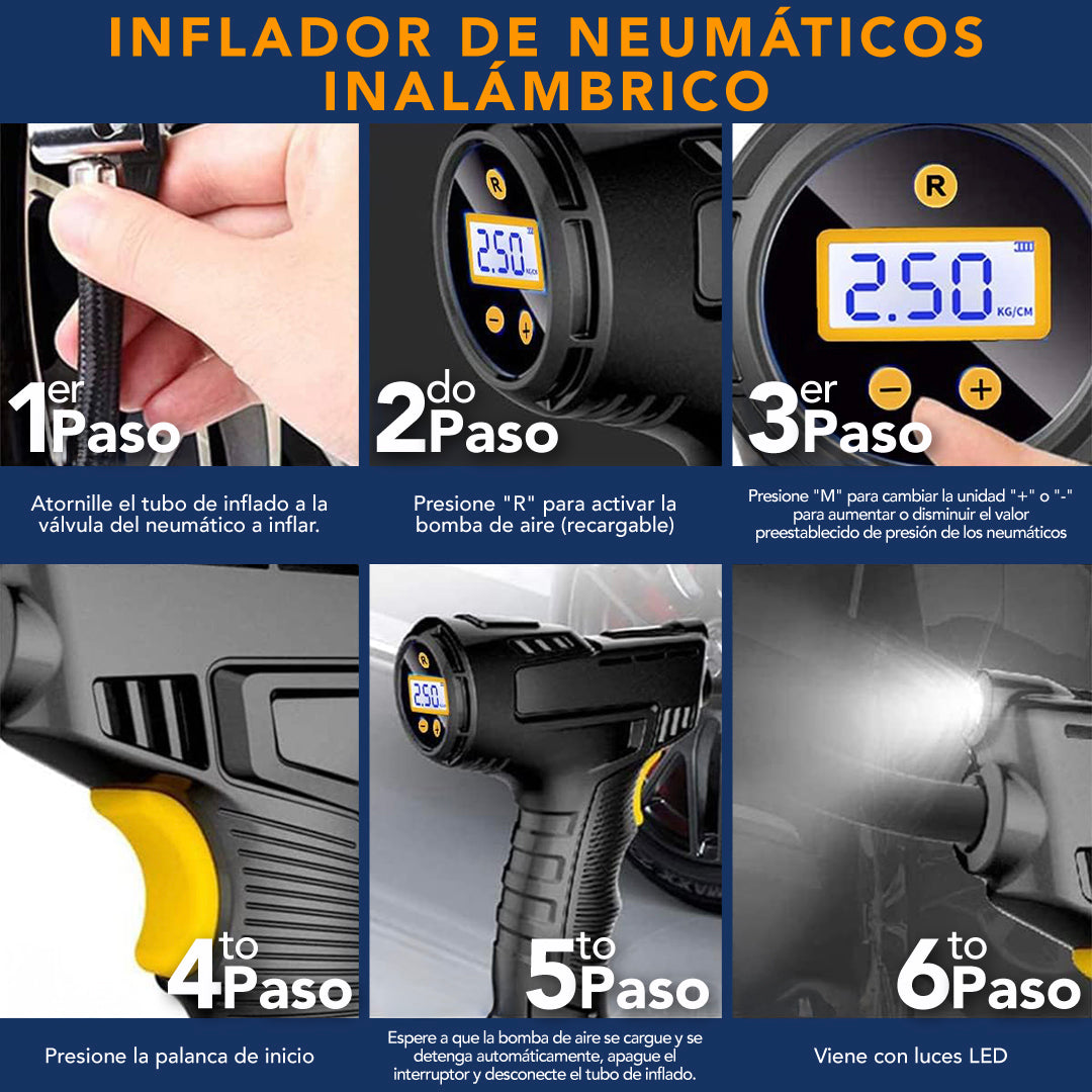 INFLADOR DE NEUMÁTICOS INALÁMBRICO