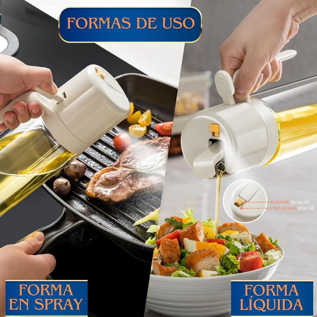 BOTELLA DE ACEITE CON SPRAY 2 EN 1