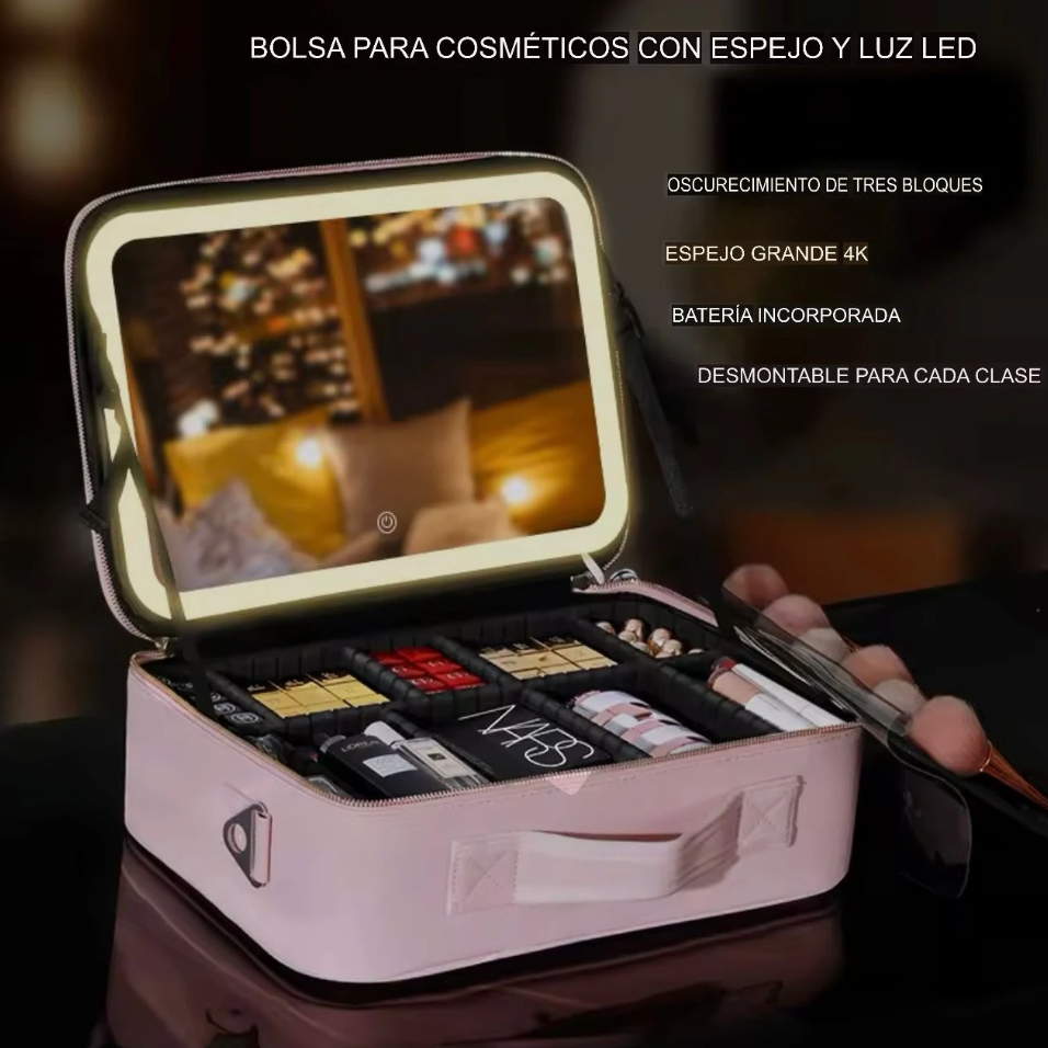 COSMETIQUERA CON LUZ LED