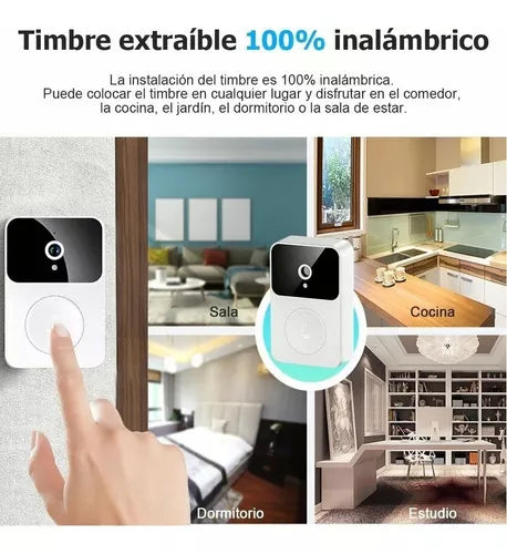 TIMBRE CON CAMARA INALAMBRICO PARA EXTERIORES WIFI