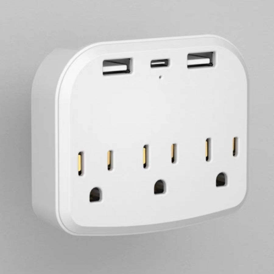 ENCHUFE INALÁMBRICO CON USB ROTATORIO 180 GRADOS