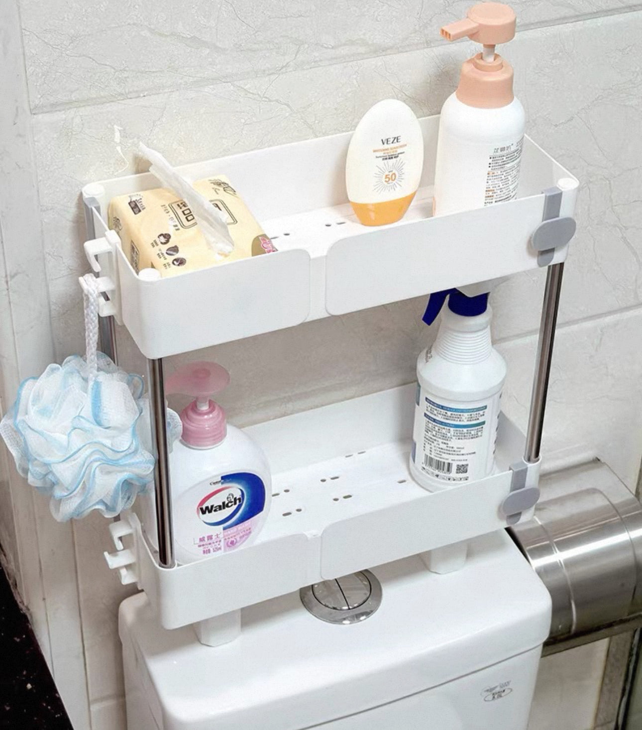 ESTANTE ORGANIZADOR DE BAÑO DE 2 NIVELES