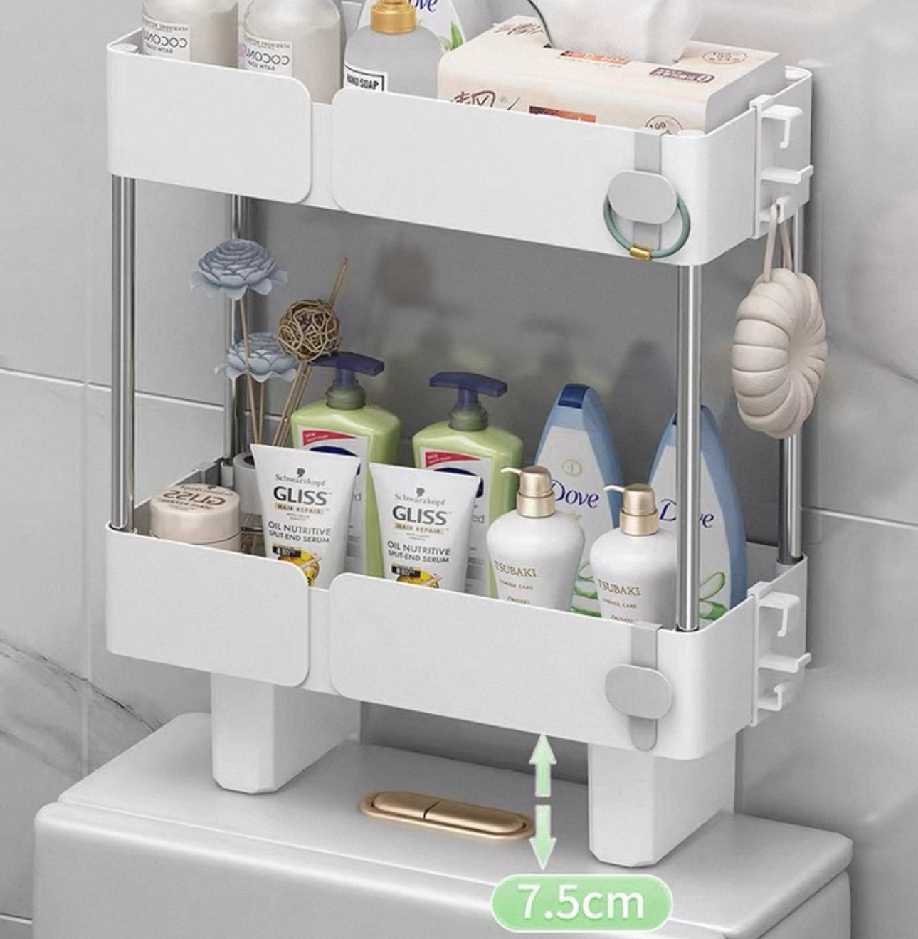ESTANTE ORGANIZADOR DE BAÑO DE 2 NIVELES