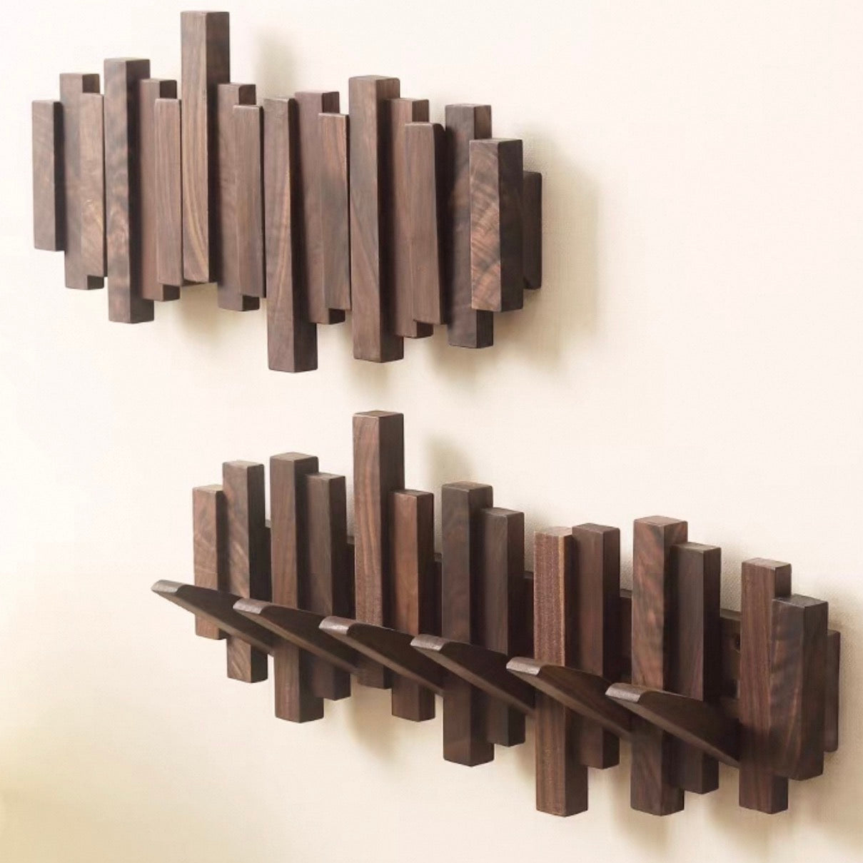 PERCHERO DECORATIVO DE MADERA CON GANCHOS