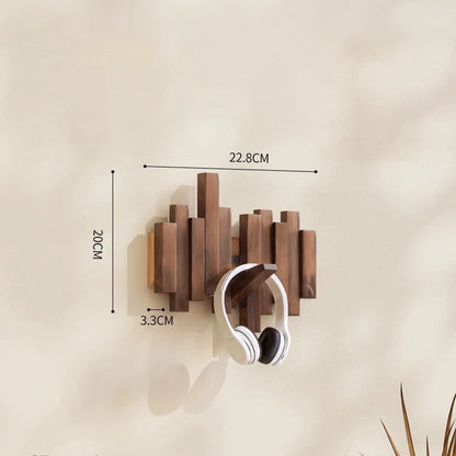 PERCHERO DECORATIVO DE MADERA CON GANCHOS