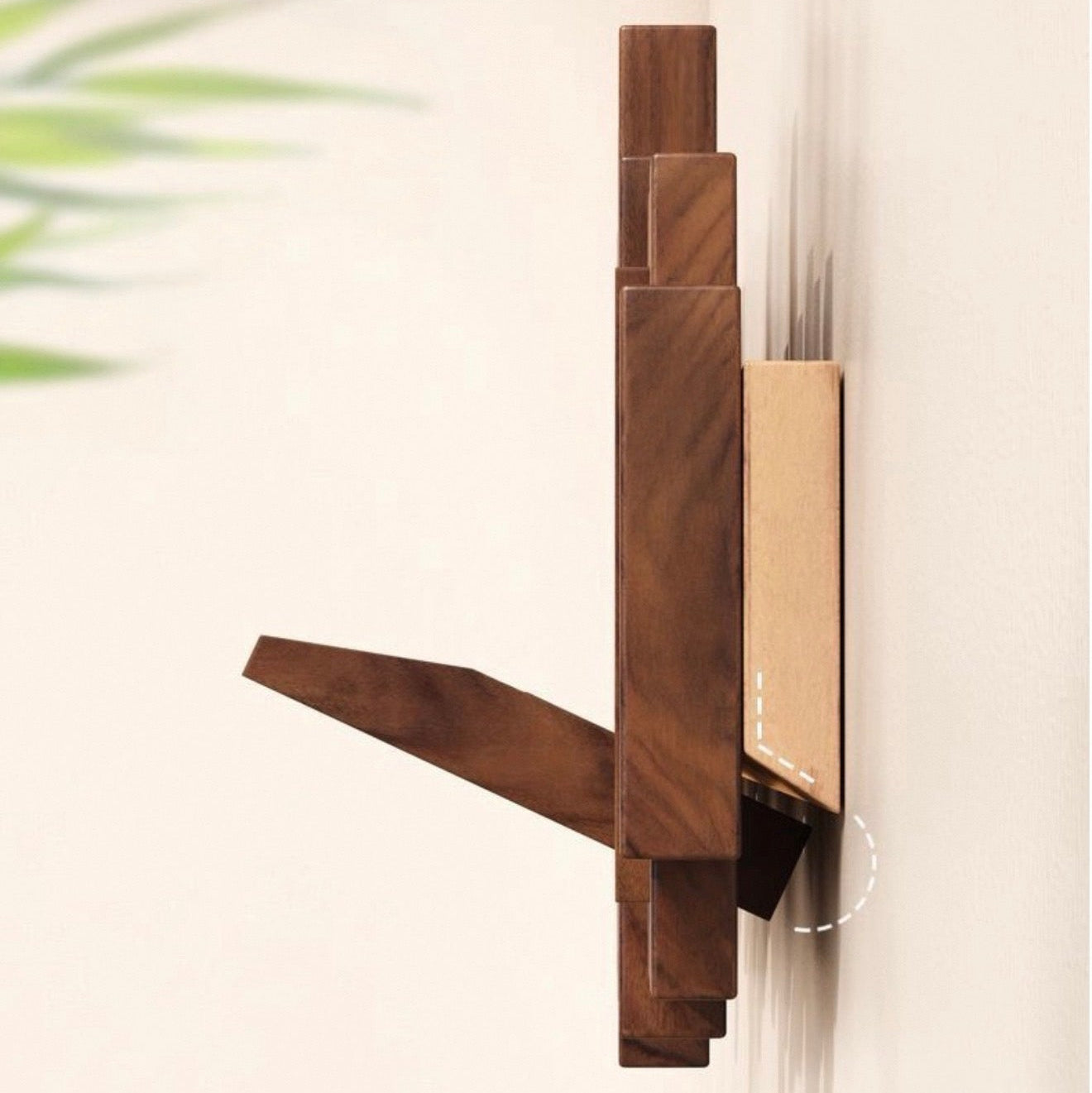 PERCHERO DECORATIVO DE MADERA CON GANCHOS