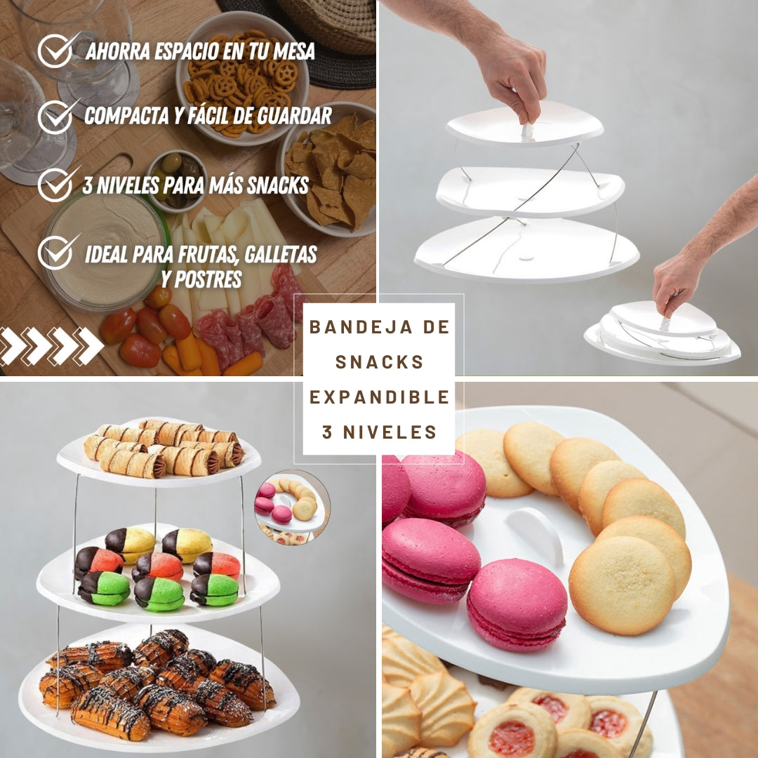 BANDEJA PARA SNACKS 3 NIVELES