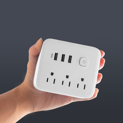 ENCHUFE INALÁMBRICO CON USB ROTATORIO 180 GRADOS