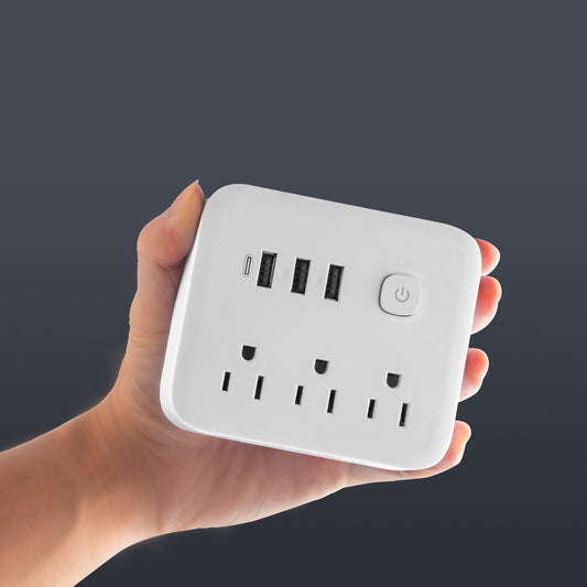 ENCHUFE INALÁMBRICO CON USB ROTATORIO 180 GRADOS
