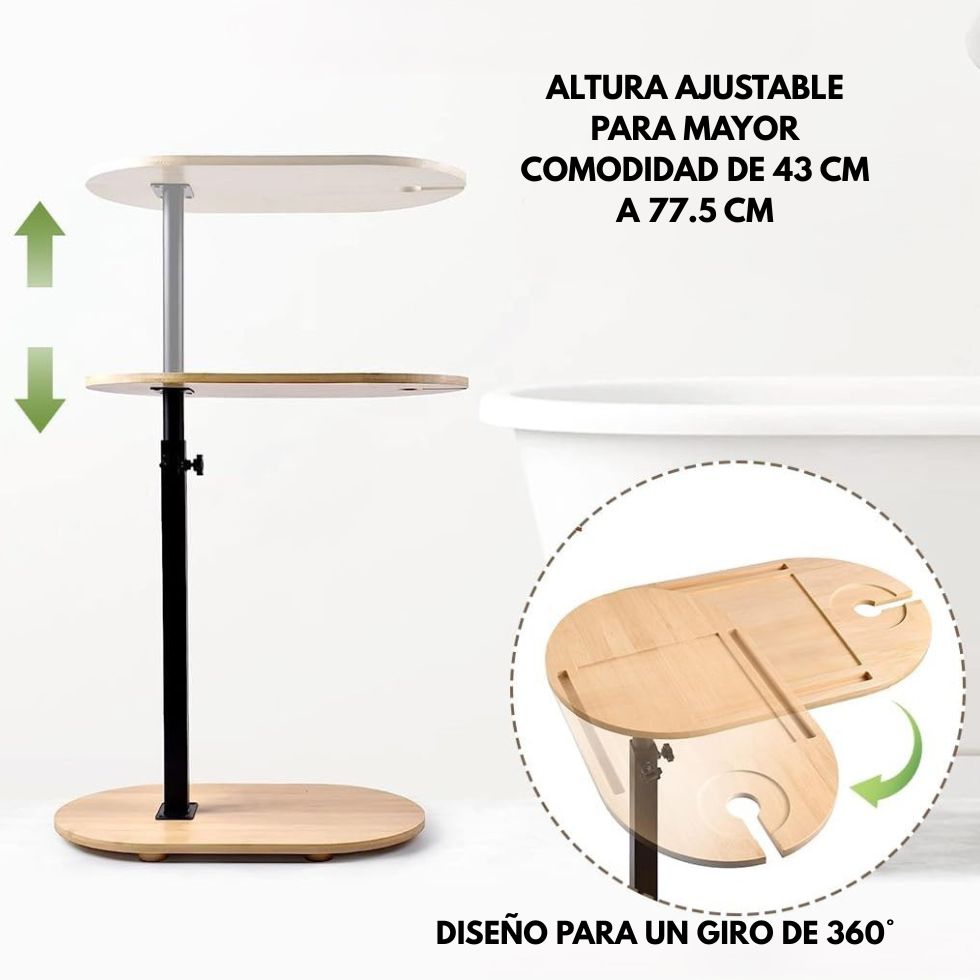 MESA DE NOCHE CON ALTURA AJUSTABLE