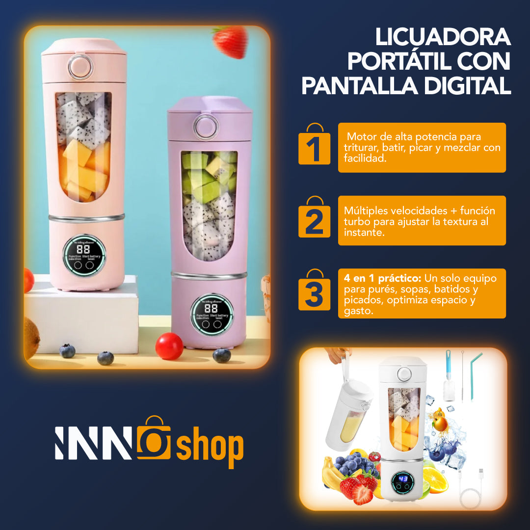 LICUADORA PORTÁTIL CON PANTALLA DIGITAL