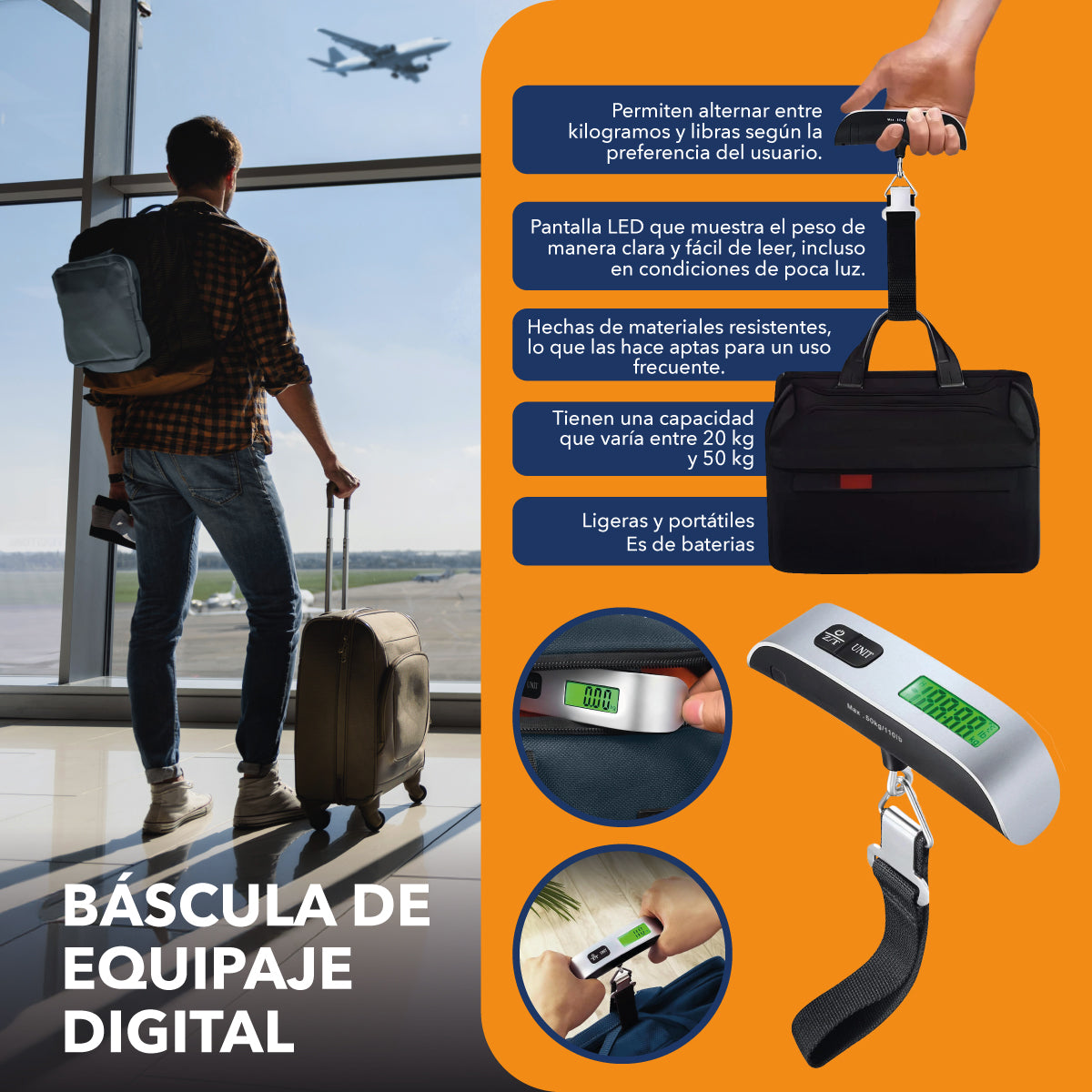 BÁSCULA DE EQUIPAJE DIGITAL