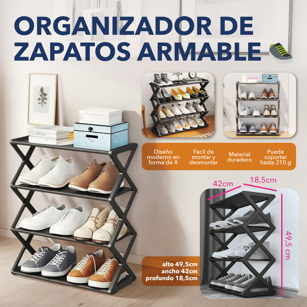 ORGANIZADOR DE ZAPATOS ARMABLE